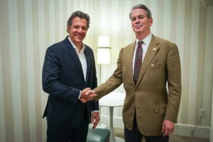 Fernando Haddad e Scott Bessent - Foto: Diogo Zacarias/MF