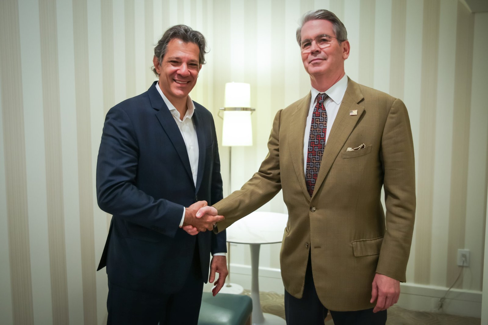 Fernando Haddad e Scott Bessent - Foto: Diogo Zacarias/MF