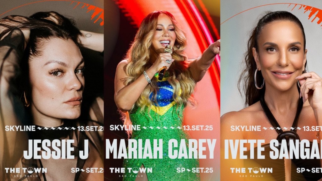 The Town 2025: Mariah, Jessie J e Ivete em imagem promocional – Imagem: Divulgação
