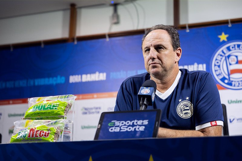 Rogério Ceni na coletiva de imprensa Foto: divulgação/ Bahia
