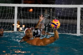 Flamengo e Pinheiros disputando a vaga na final do Brasil Open de Polo Aquático Foto: Reprodução/Liga PAB Polo Aquático Brasileiro