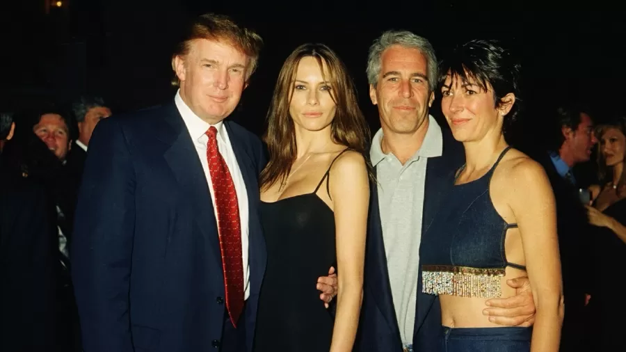 Donald Trump, Melania, Jeffrey Epstein e Ghislaine MaxwellImagem: Davidoff Studios/Getty Images