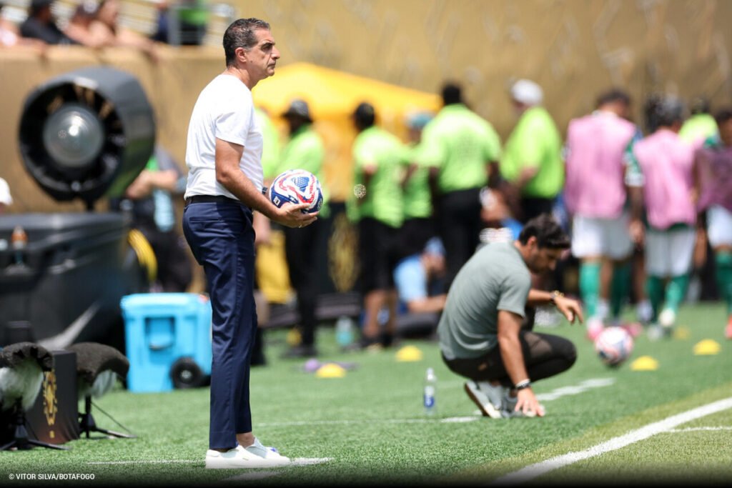 Renato Paiva a beira do campo no confronto entre Palmeiras x Botafogo - Foto: Reprodução/Vitor Silva/Botafogo