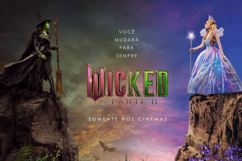 Pôster mostra novos visuais de Elphaba e Glinda
Foto:Instagram/UniversalPics  