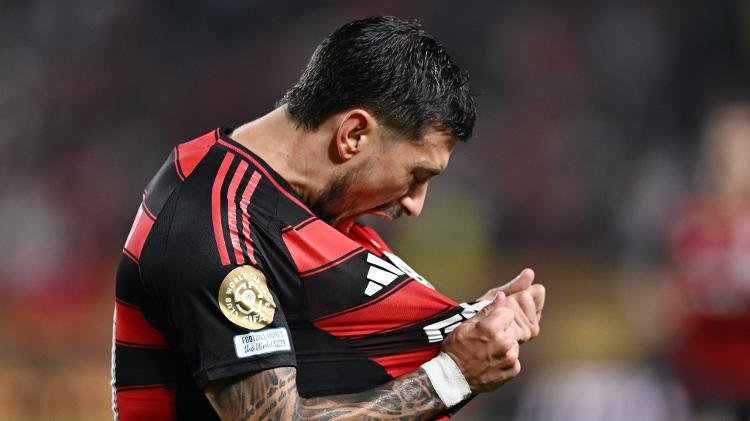 Arrascaeta após marcar o primeiro gol da partida - Foto: Divulgação/Flamengo