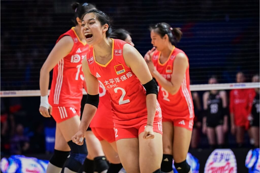 China vence o 1º set - Foto: Reprodução/VNL Images