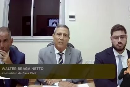 Braga Netto e advogados em depoimento ao STF nesta terça-feira (10) - Foto: Reprodução/STF