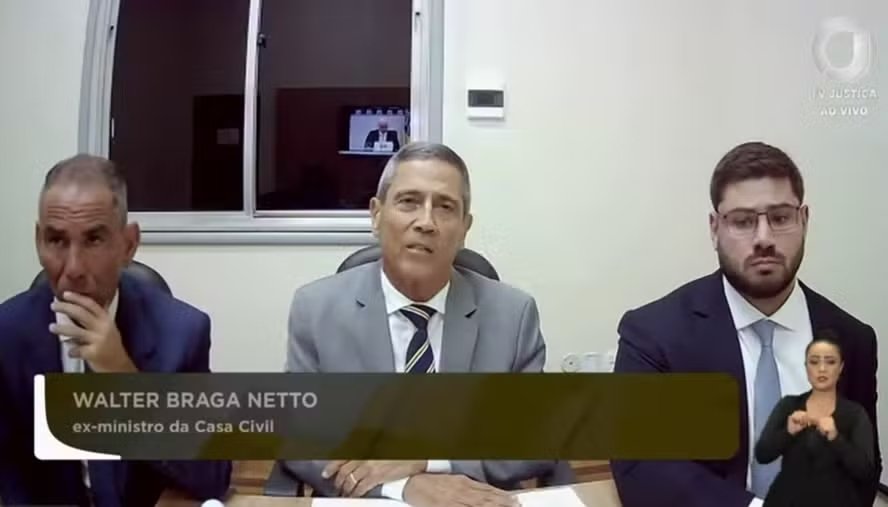 Braga Netto e advogados em depoimento ao STF nesta terça-feira (10) - Foto: Reprodução/STF