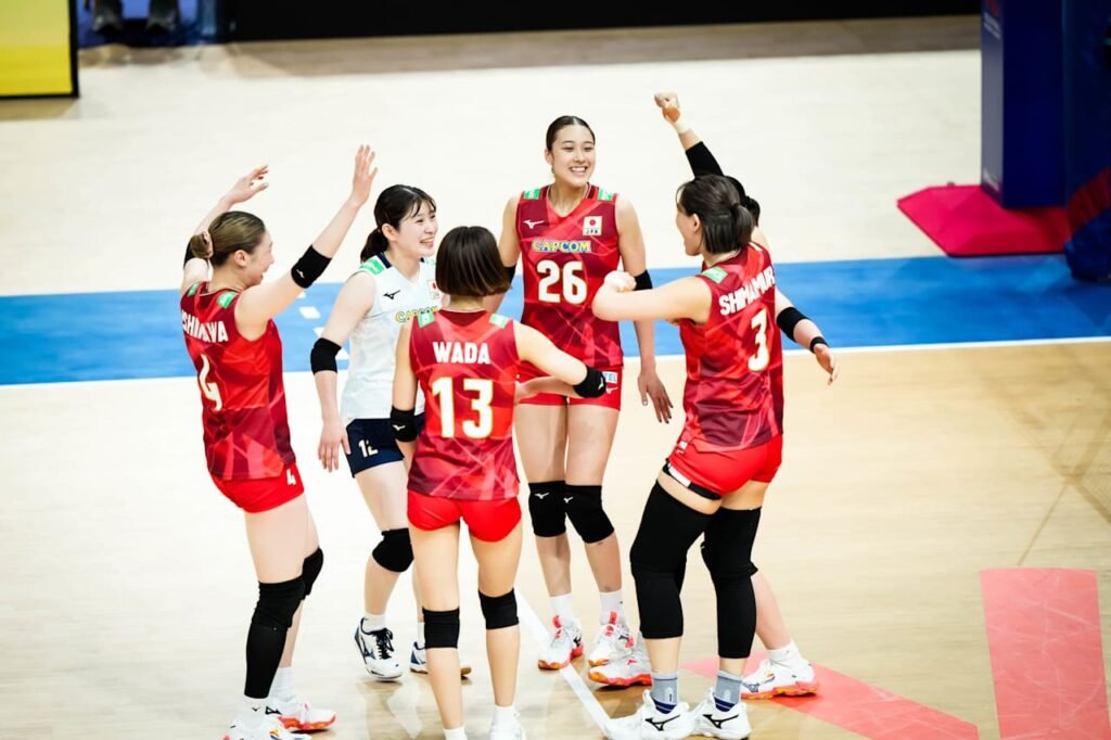Japonesas igualam a parada no 2º set - Foto: Reprodução/VNL Images