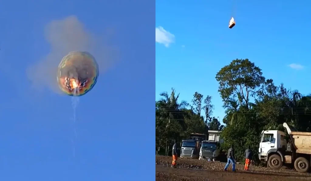 Balão: Oito pessoas morreram na queda do balão em Santa Catarina - Foto: Reprodução/Redes Sociais