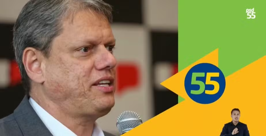 Campanha do PSD com elogios ao governo Tarcísio exibido na TV/Foto: Reprodução