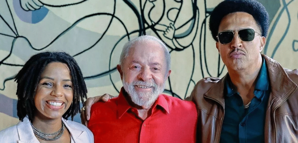 Lula com Semayat Oliveira e Mano Brown/Foto: Ricardo Stuckert/PR