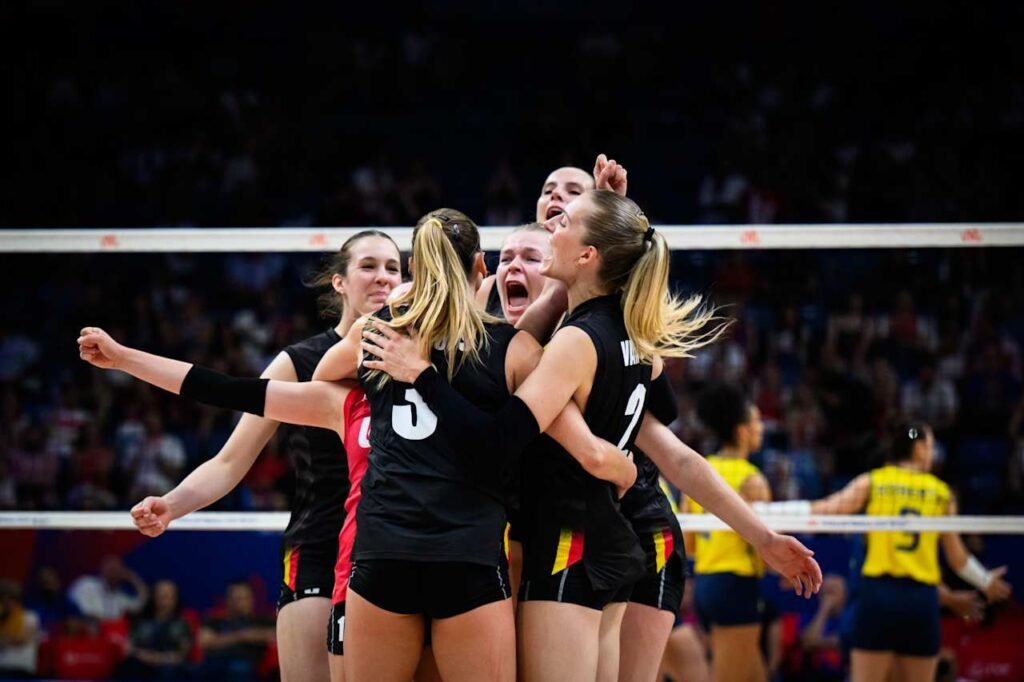 Bélgica vence o 1º set – Foto: Reprodução/VNL Images