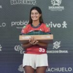 Luana Silva foi vice-campeã da etapa de Saquarema da WSL, neste domingo (29). Foto: Alexandre Durão