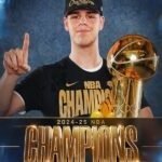 Nikola Topić é campeão da NBA 2024/25, pelo OKC. Foto: Divulgação/NBA