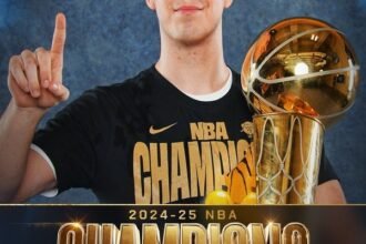 Nikola Topić é campeão da NBA 2024/25, pelo OKC. Foto: Divulgação/NBA