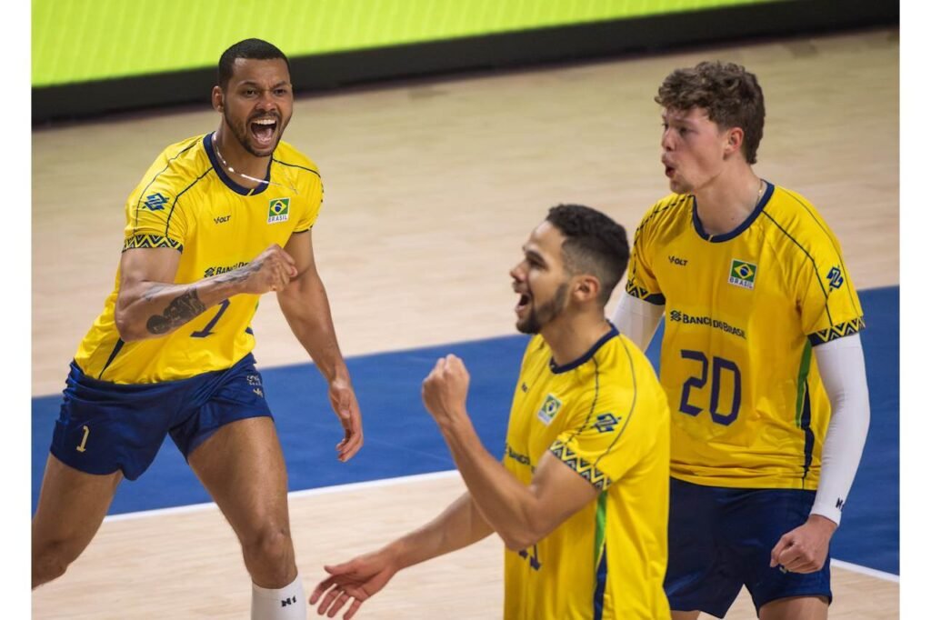 Brasil vence 1º set - Foto: VNL Images