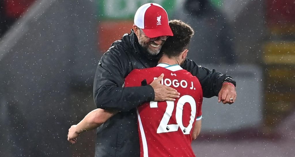 Jürgen Klopp e Diogo Jota pelo Liverpool - Foto: Reprodução/Instagram
