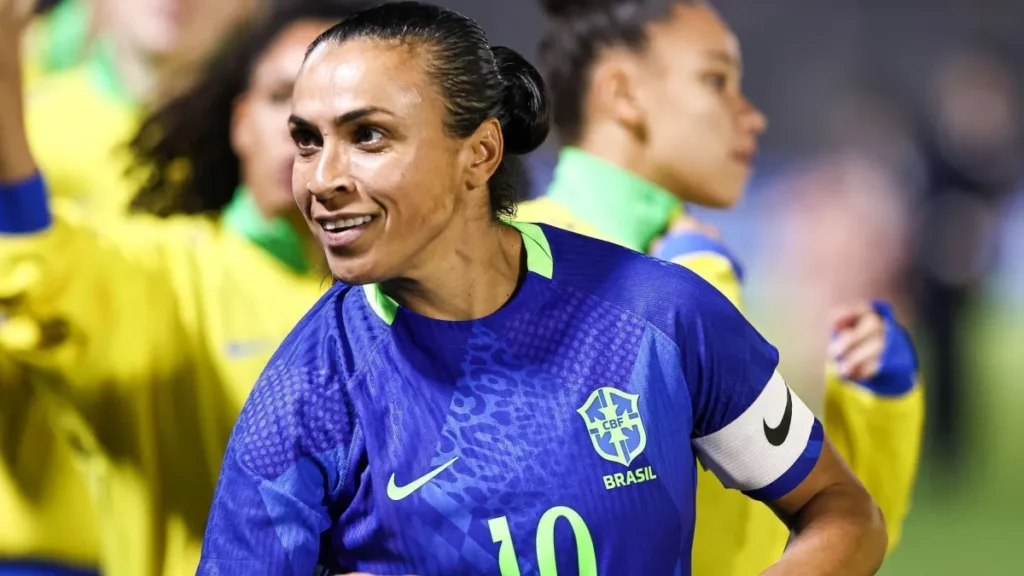 Marta durante amistoso da Seleção Brasileira contra o Japão - Foto: Reprodução/CBF