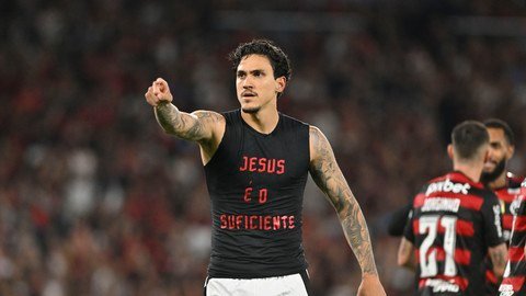 Pedro comemora gol do Flamengo sobre o Fluminense Foto: Andre Durão/AFP