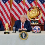 Trump e Gianni Infantino na sede do Governo americano - Foto: Reprodução/Getty Images