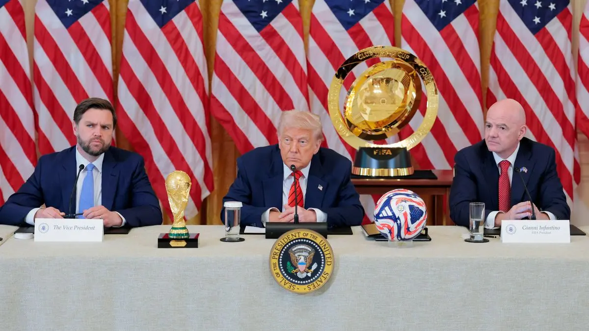 Trump e Gianni Infantino na sede do Governo americano - Foto: Reprodução/Getty Images