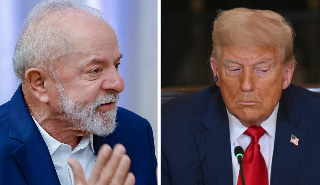 Montagem mostra Trump e Lula — Foto: Rerodução/Eduardo Munoz; Ricardo Stuckert