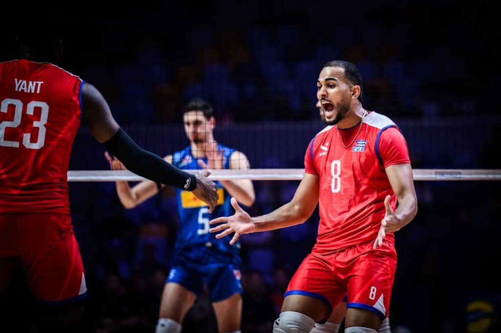 Cuba mostra poder de reação e vence 3º set, obrigando um novo set entre as equipes - Foto: Reprodução/VNL Images