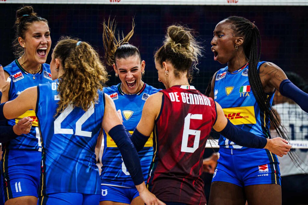 Itália vence 1º set frente aos Estados Unidos – Foto: Reprodução/VNL Images