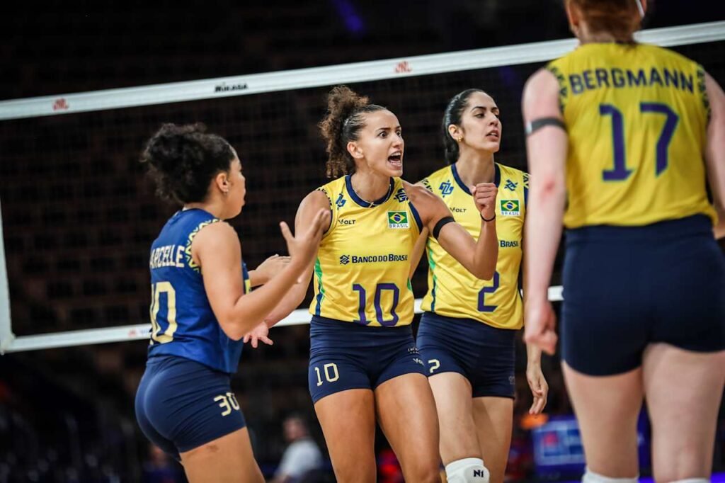 No capricho e na autoridade: Brasil vence com facilidade 3º set e avança às semi-finais - Foto: Reprodução/VNL Images