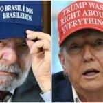 Os presidentes Lula, do Brasil, e Donald Trump, dos EUA. Fotos: Evaristo Sa SA e Andrew Caballero/Senado/AFP