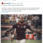 Gabigol responde homenagem de ex-time e causa polêmica entre torcedores. Foto: X.