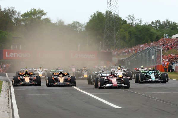 Largada da corrida com vitória do Norris no GP da Hungria