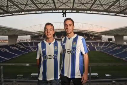 André Silva, esquerda, e Diogo Jota, direita, na época de Porto - Foto: Reprodução