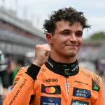 Lando Norris comemora desempenho no treino livre do GP da Hungria - Foto: Reprodução/McLaren