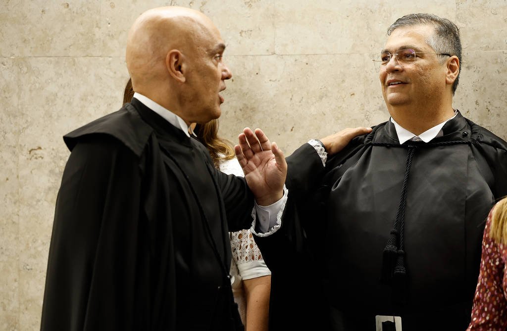 Ministros Flávio Dino e Alexandre de Moraes - Foto: Reprodução/Gustavo Moreno/STF