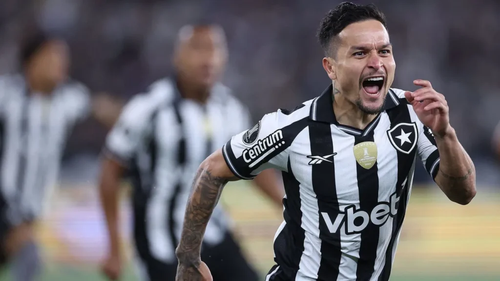 Artur, do Botafogo, comemorando gol relâmpago na Libertadores - Foto: Reprodução/Vítor Silva/Botafogo