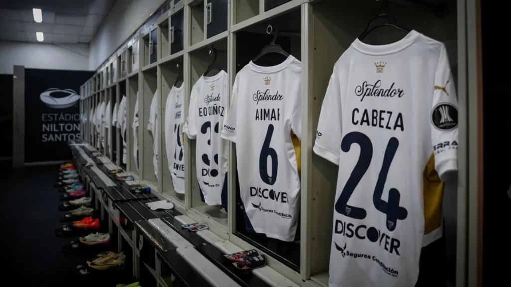 Vestiário da LDU para duelo contra o Botafogo, pelas oitavas de final da Libertadores - Foto: Reprodução/X/@LDU_Oficial