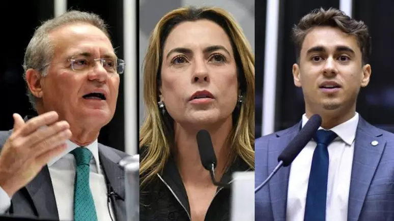 Senadores Renan Calheiros (MFB-AL) e Soraya Thronicke (União-MS), e o deputado Nikolas Ferreira (PL-MG) destinaram verbas para clube de futebol - Foto: Reprodução/Agência Senado e Câmara
