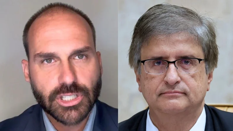 (À esquerda) Eduardo Bolsonaro, morando nos EUA, é escolhido pelos partidos de oposição novo líder da minoria I (À direita) Procurador-geral, Paulo Gonet - Foto: Reprodução/Estadão
