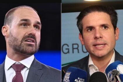Motta barra Eduardo Bolsonaro como líder da Minoria e abre espaço para cassação por faltas - Foto: Redes Sociais e Rafael Melo/FP