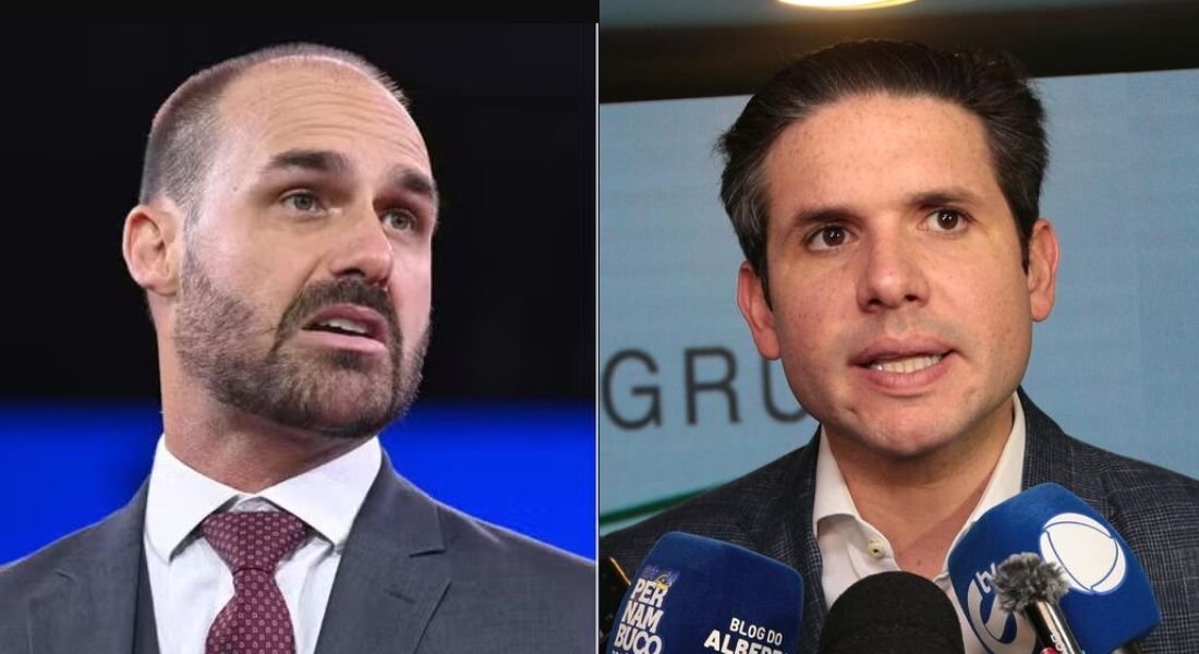 Motta barra Eduardo Bolsonaro como líder da Minoria e abre espaço para cassação por faltas - Foto: Redes Sociais e Rafael Melo/FP