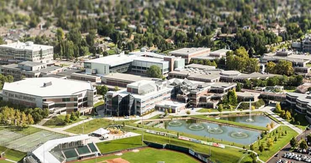 Universidade de Utah onde Kirk foi baleado vista superior / Foto: PAschoolfinder