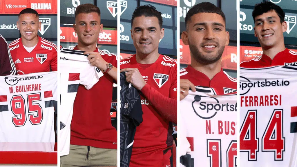 Alguns jogadores contratados na atual gestão do clube - Foto: Divulgação/São Paulo FC