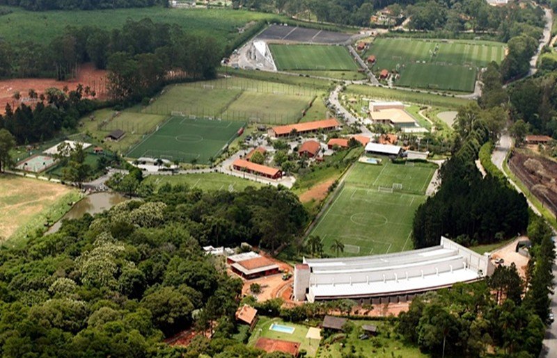 Vista aérea do Centro de Formação de Atletas Laudo Natel, em Cotia - Foto: Reprodução/saopaulofc.net