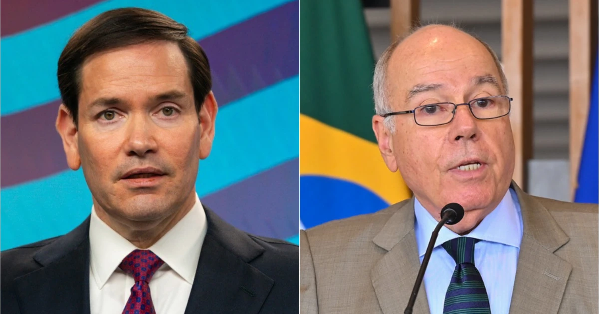 O secretário de Estado dos EUA, Marco Rubio, e o chanceler Mauro Vieira - Foto: Freddie Everett/State Departament/Carlos Cruz/MRE