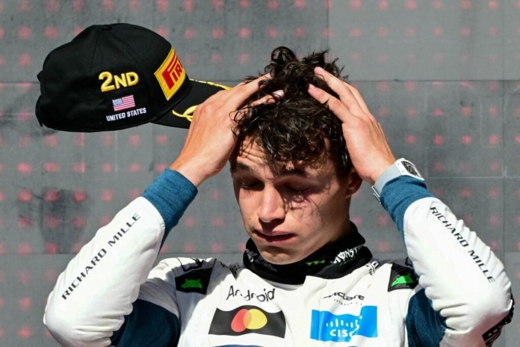 Lando Norris também é o retrato de uma McLaren nocauteada em Austin - Foto: Divulgação/AFP