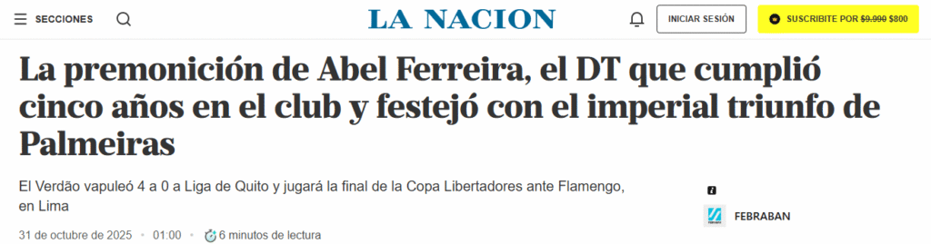 Foto: Reprodução/La Nación