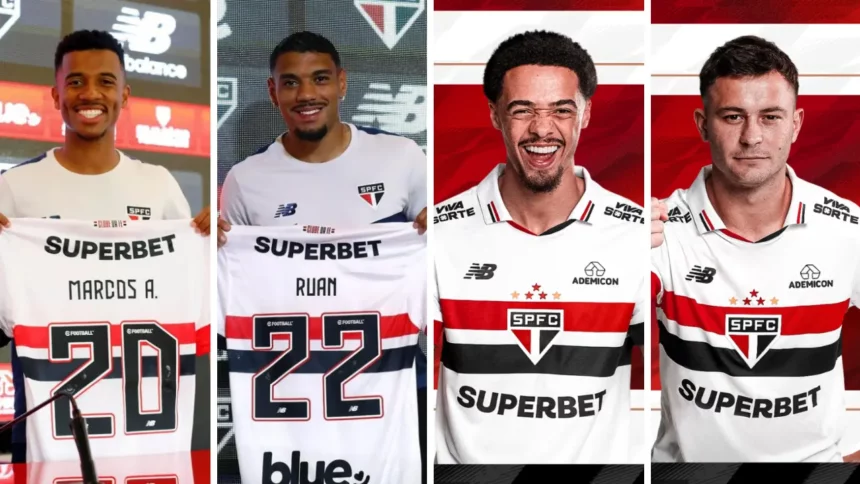 Alguns jogadores contratados na atual gestão do clube - Foto: Divulgação/São Paulo FC