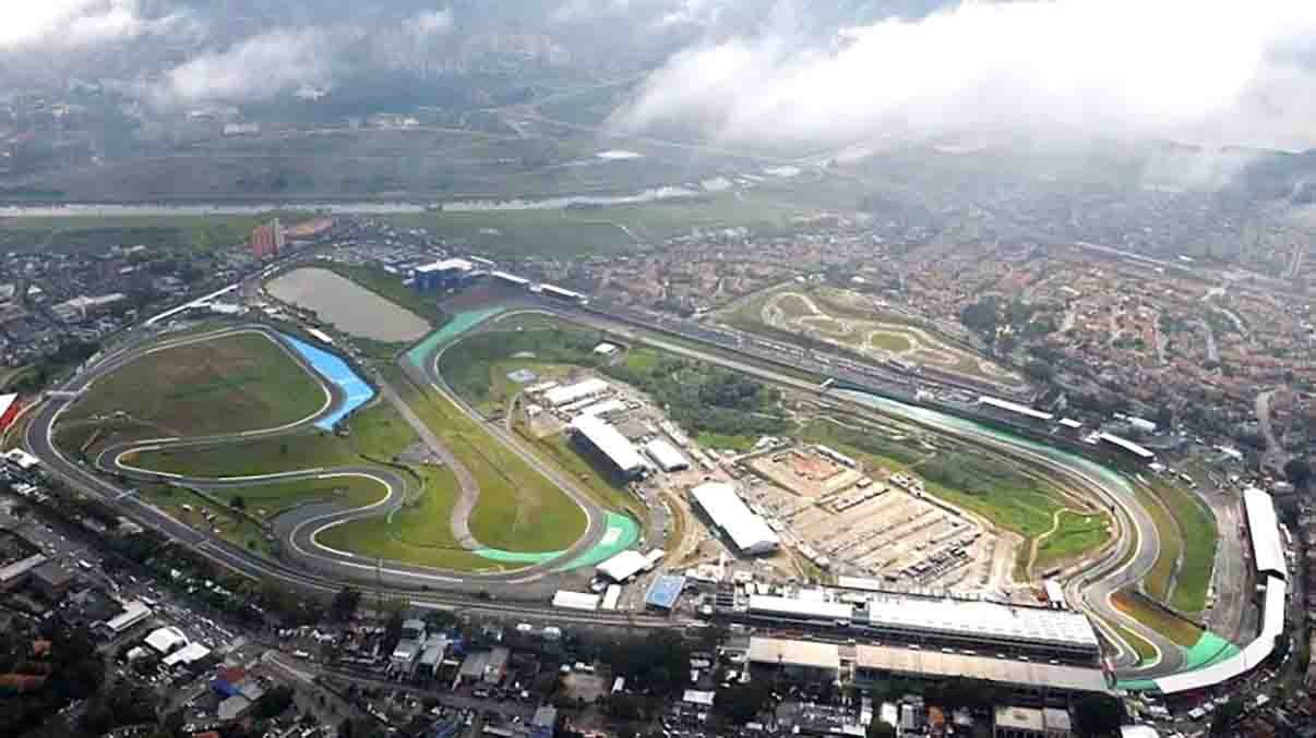 Vista aérea do circuito de Interlagos - Foto: Reprodução/Red Bull